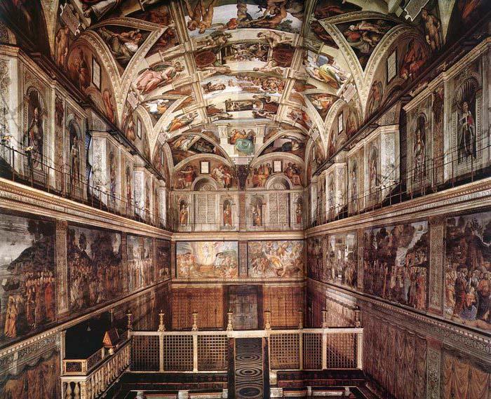 Michelangelo Buonarroti Interior of the Sistine Chapel oil painting image
